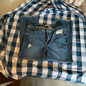 LOFT Straight Leg Destructed Jeans
